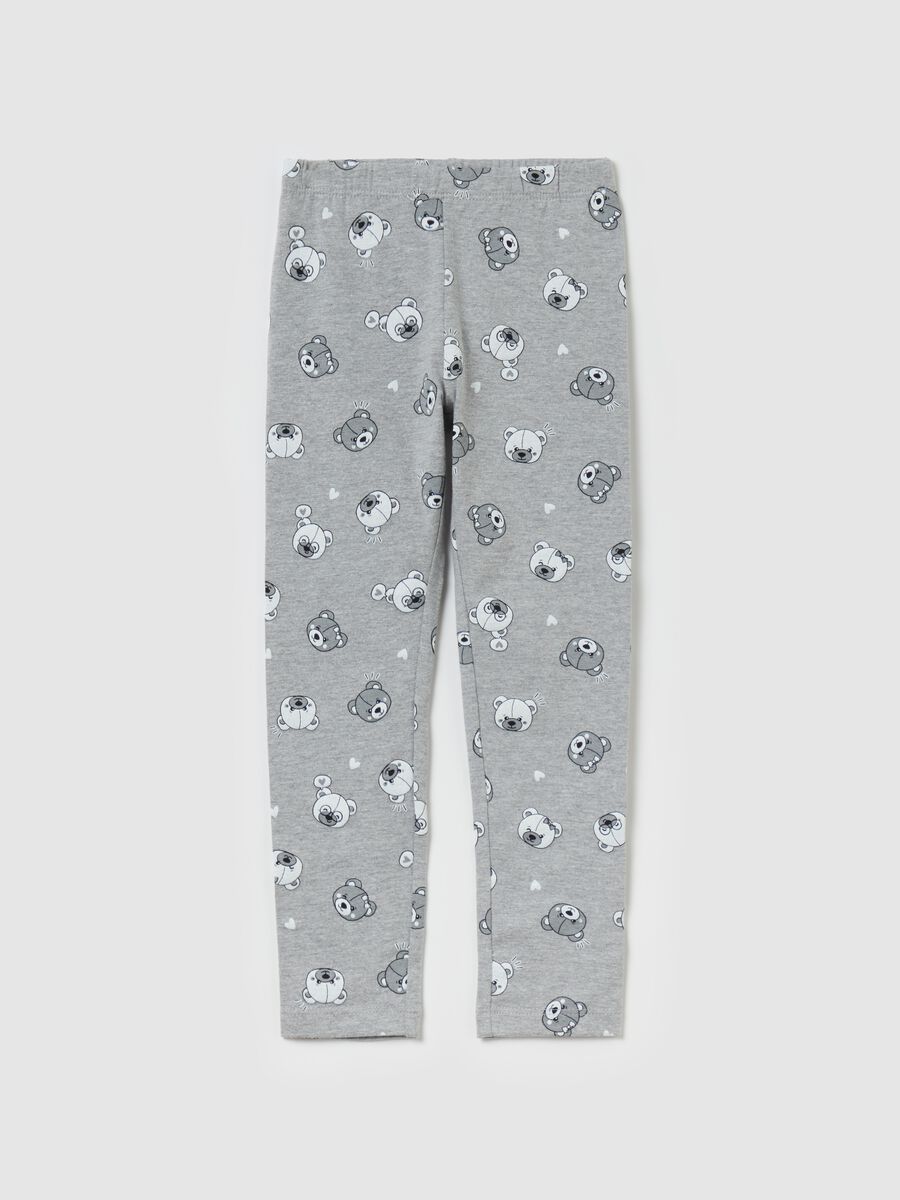 Printed stretch cotton leggings_0