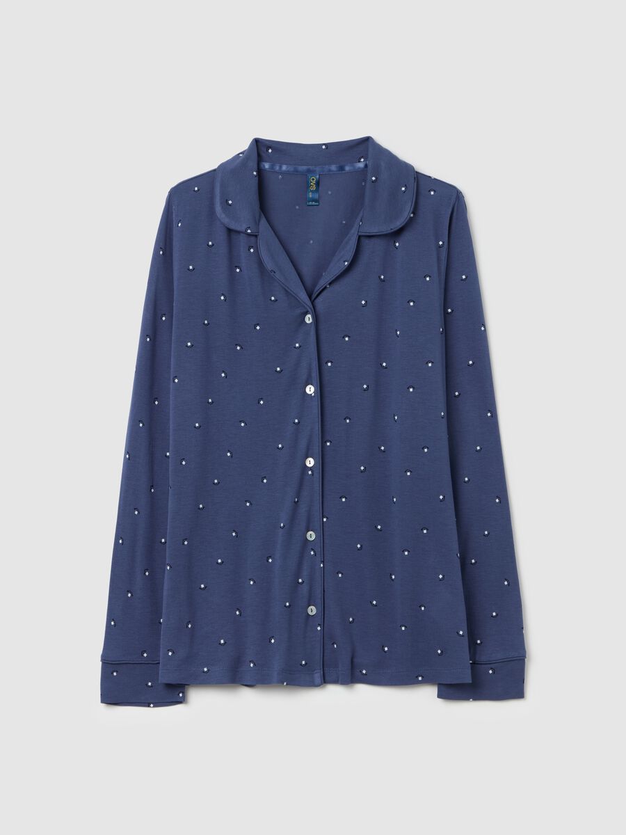 Pyjama top with micro print_4
