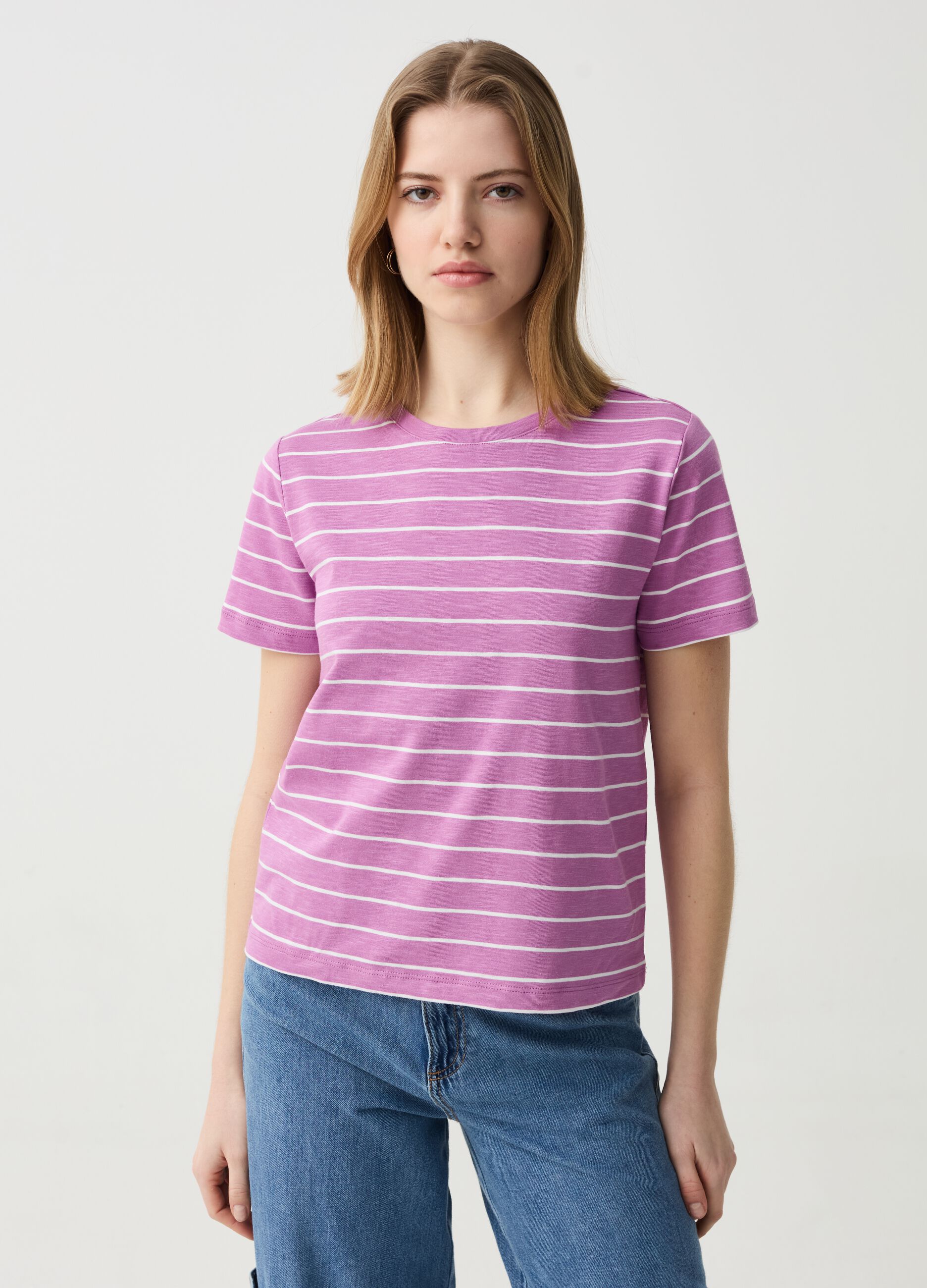 Ovs T-shirt Essential in cotone melange a righe