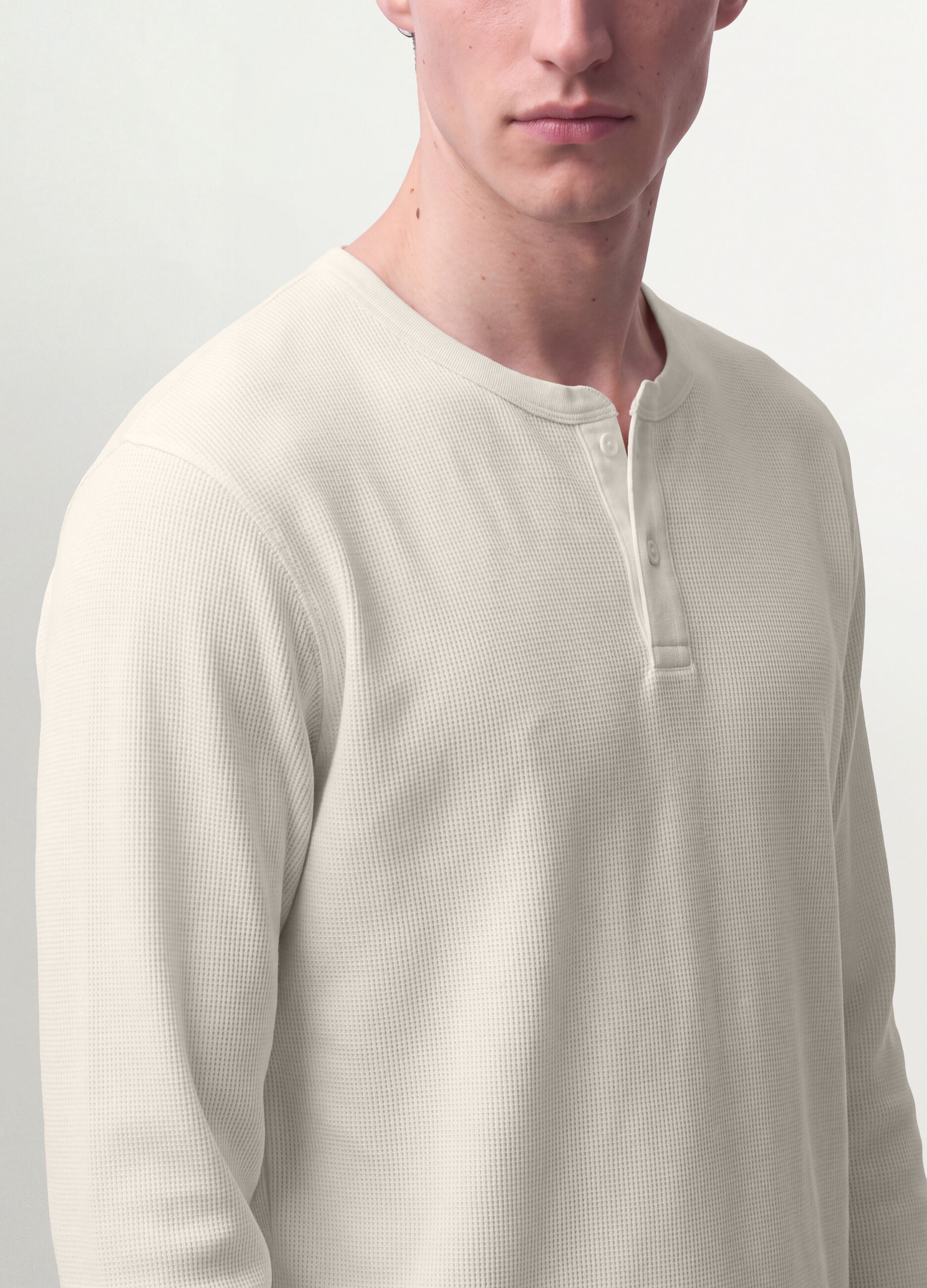 White regular-fit honeycomb viscose-blend T-shirt