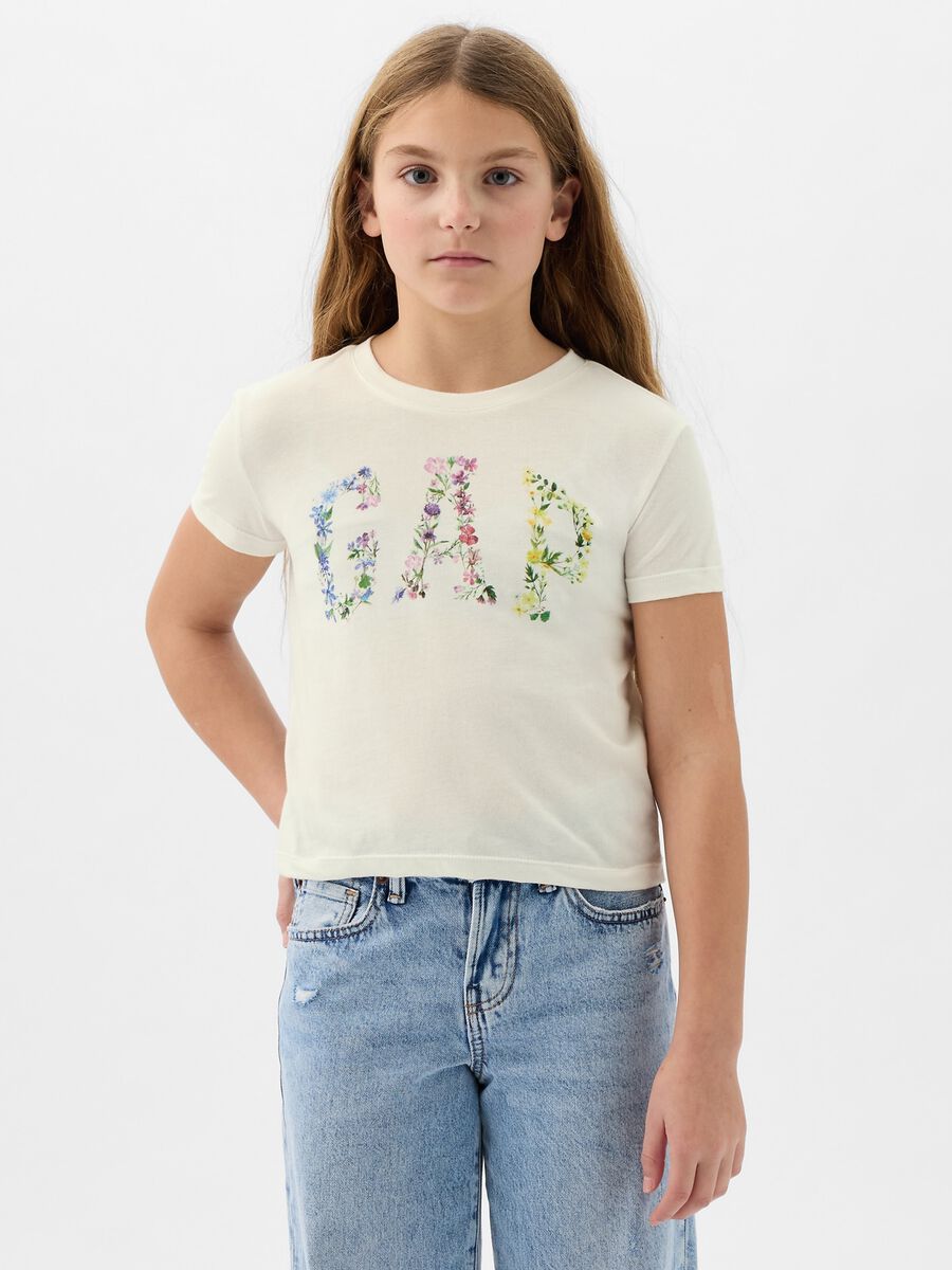 Cotton crop T-shirt with logo print_1