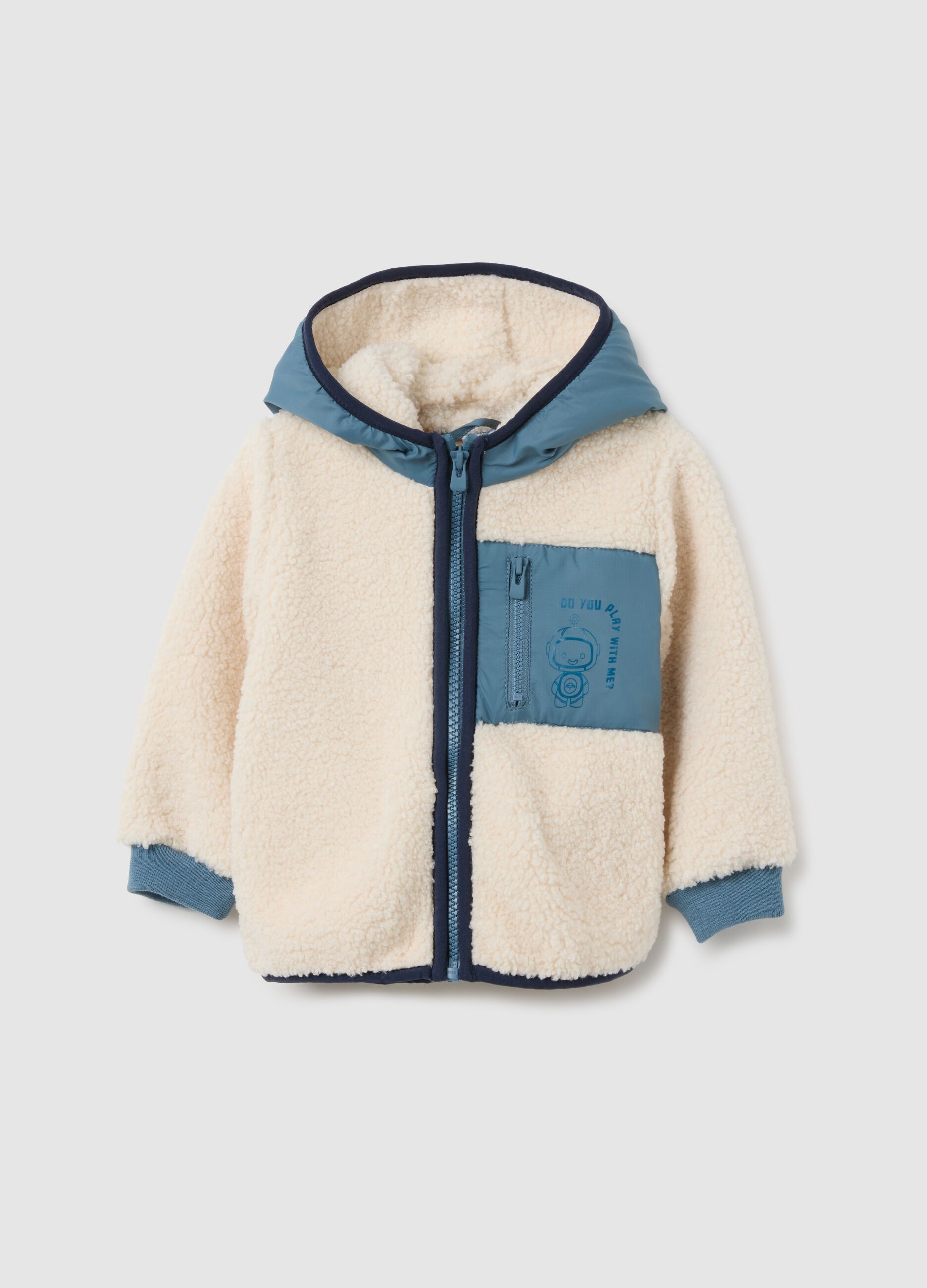 Multicolour Regular Fit Fleece Jacket for Kids