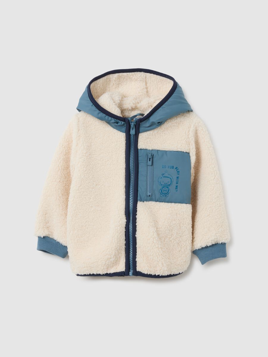 Multicolour Regular Fit Fleece Jacket for Kids_0
