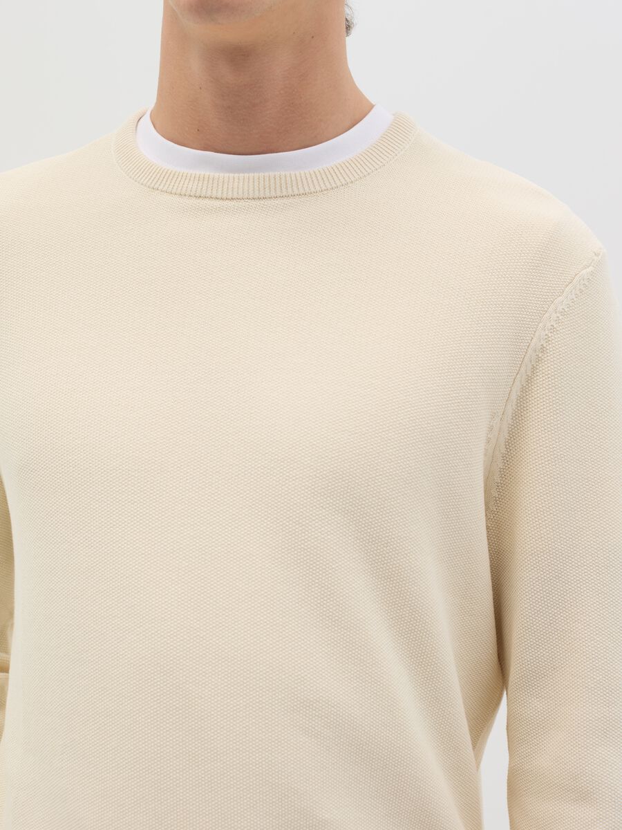 Cotton pullover with micro weave_2