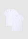 Two-pack white boy's t-shirts in pure cotton regular fit_0