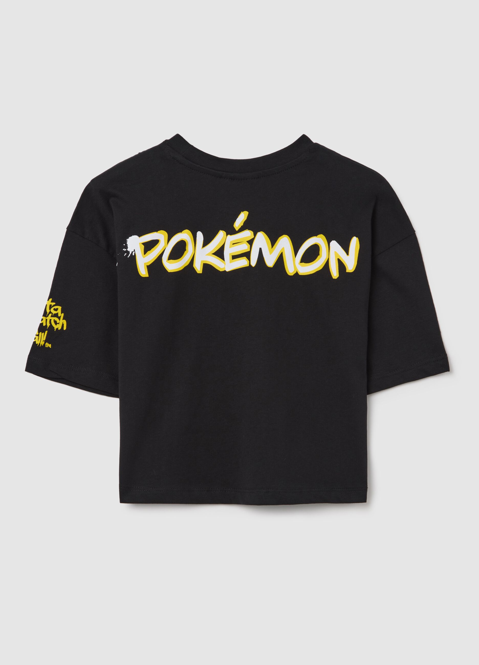 T-shirt boxy fit in cotone con stampa Pikachu
