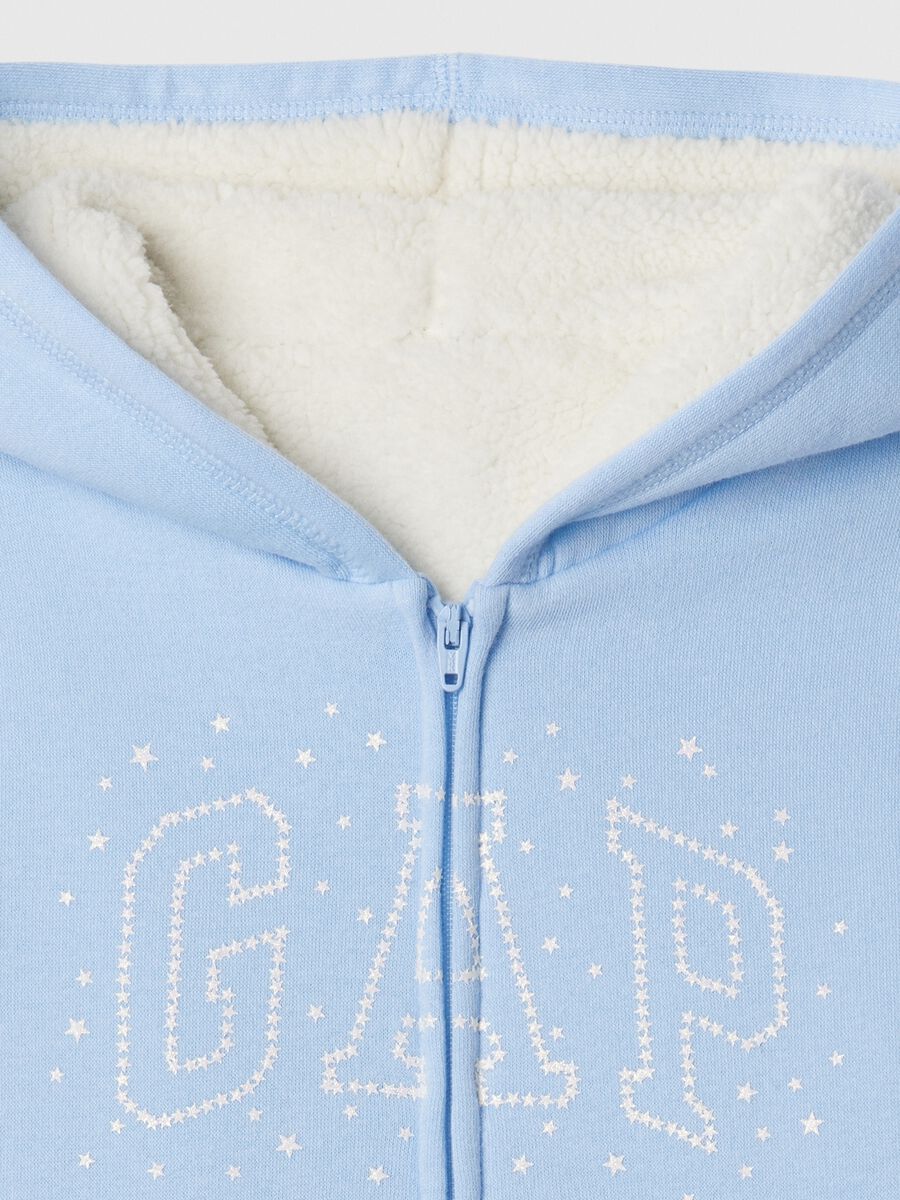 Full-zip sweatshirt and hood with sherpa lining_2