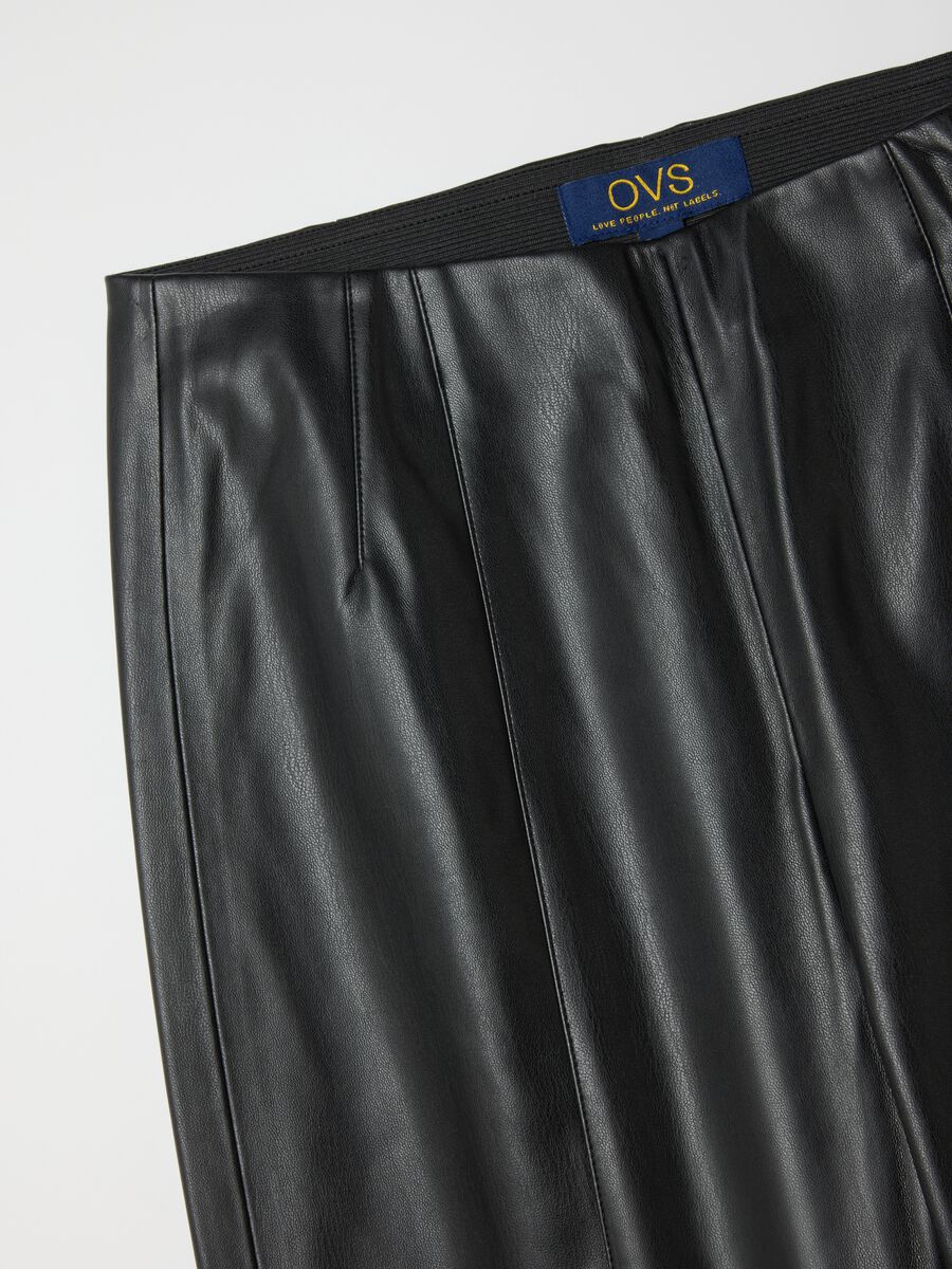 Black Slim Fit Glossy Effect Leggings_5