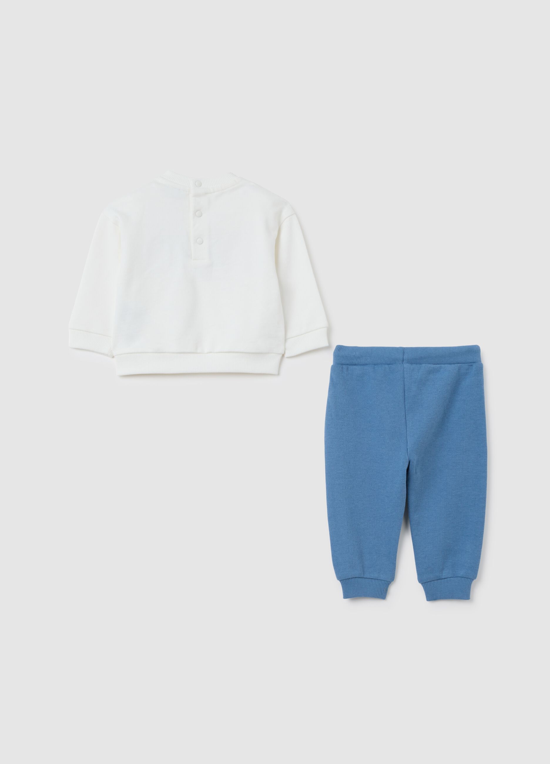 Newborn tracksuit set in pure white cotton