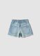 Shorts denim blu in puro cotone da bambina regular fit con strappi_1