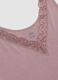 Pink stretch viscose regular fit deep V vest with lace_5