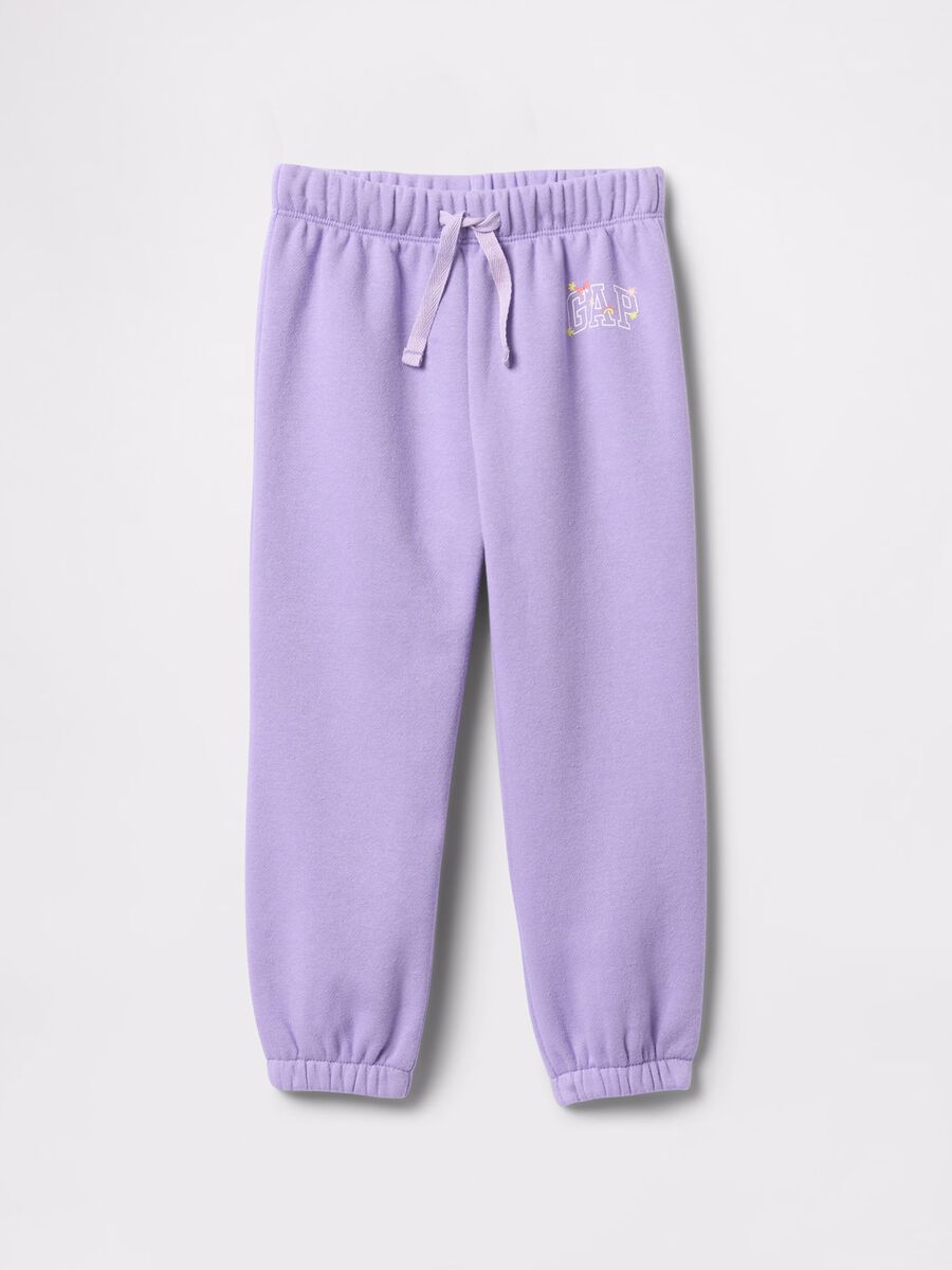 Purple joggers with drawstring and logo print_0