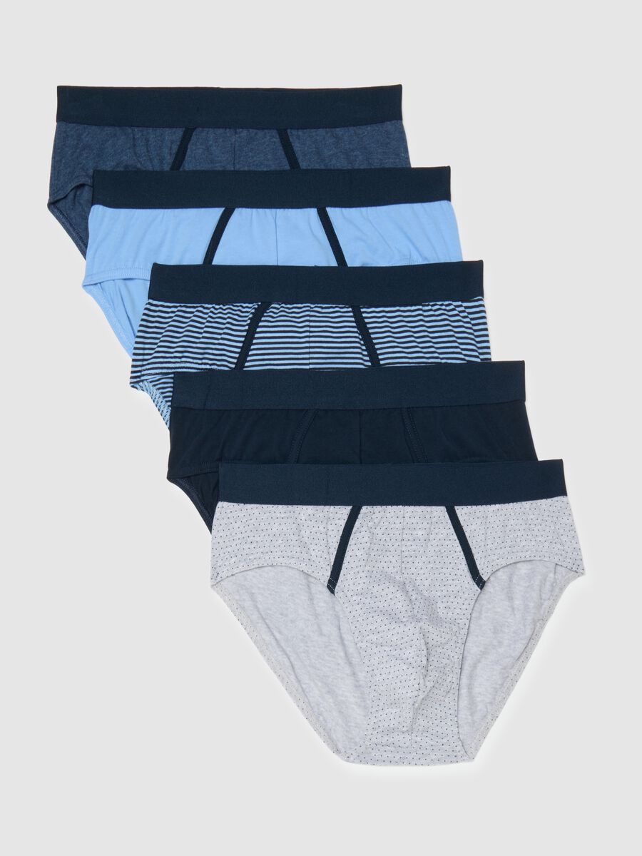 Multipack of multicolour stretchy cotton briefs in regular fit_4