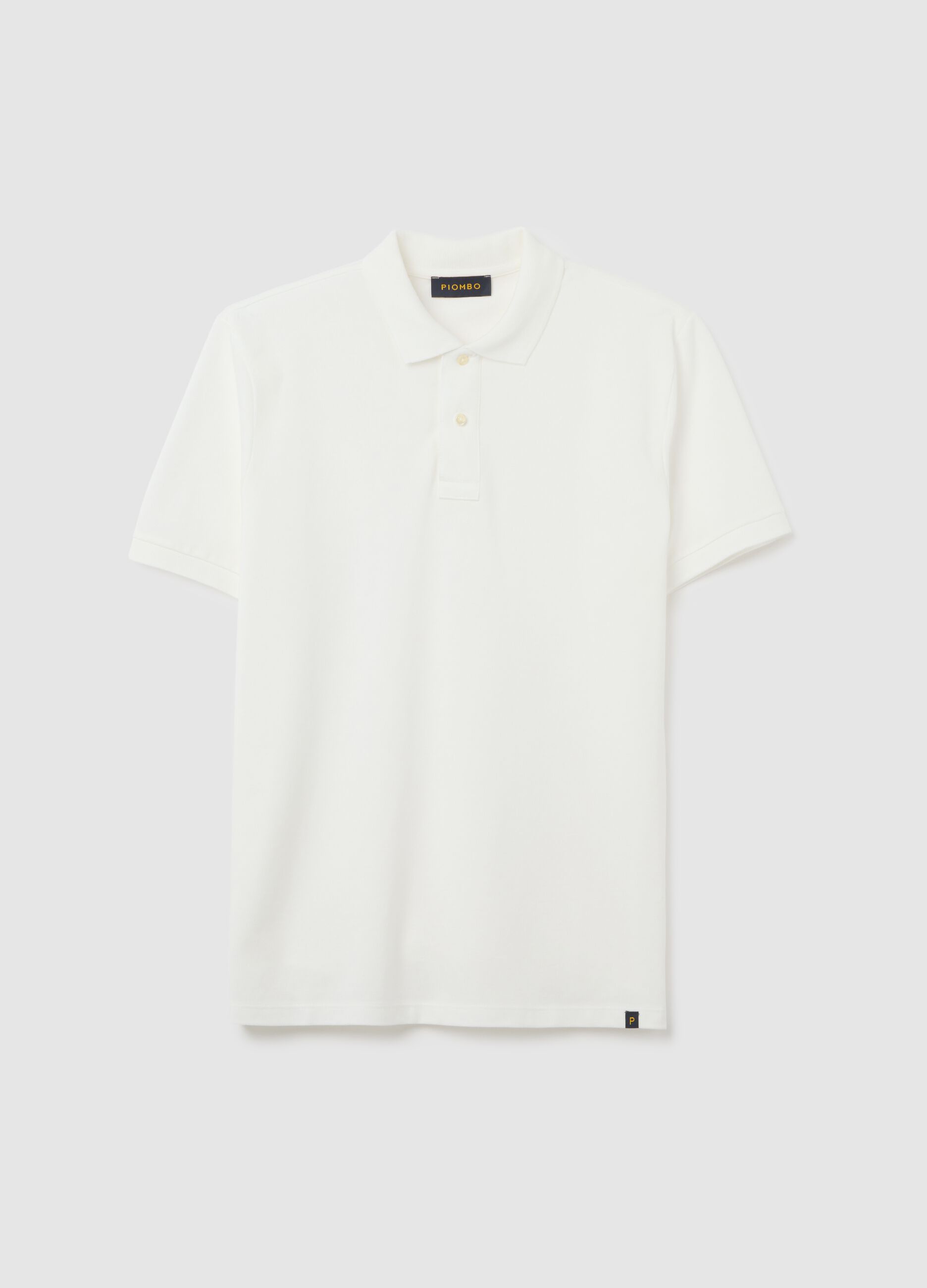 Polo da uomo in puro cotone Supima bianca regular fit