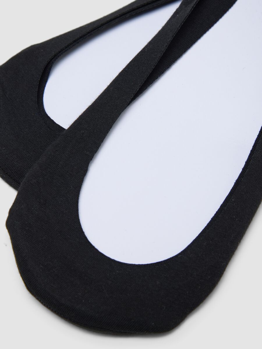 2-pack black invisible socks in stretch cotton blend_1