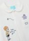 Newborn white cotton blend sleepsuit with prints_2
