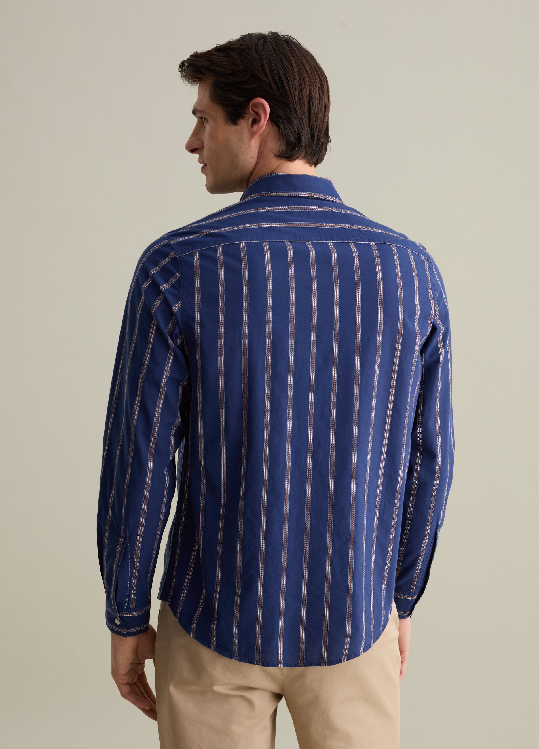 Striped regular-fit shirt with pockets