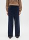 Regular fit blue velvet and cotton trousers_1