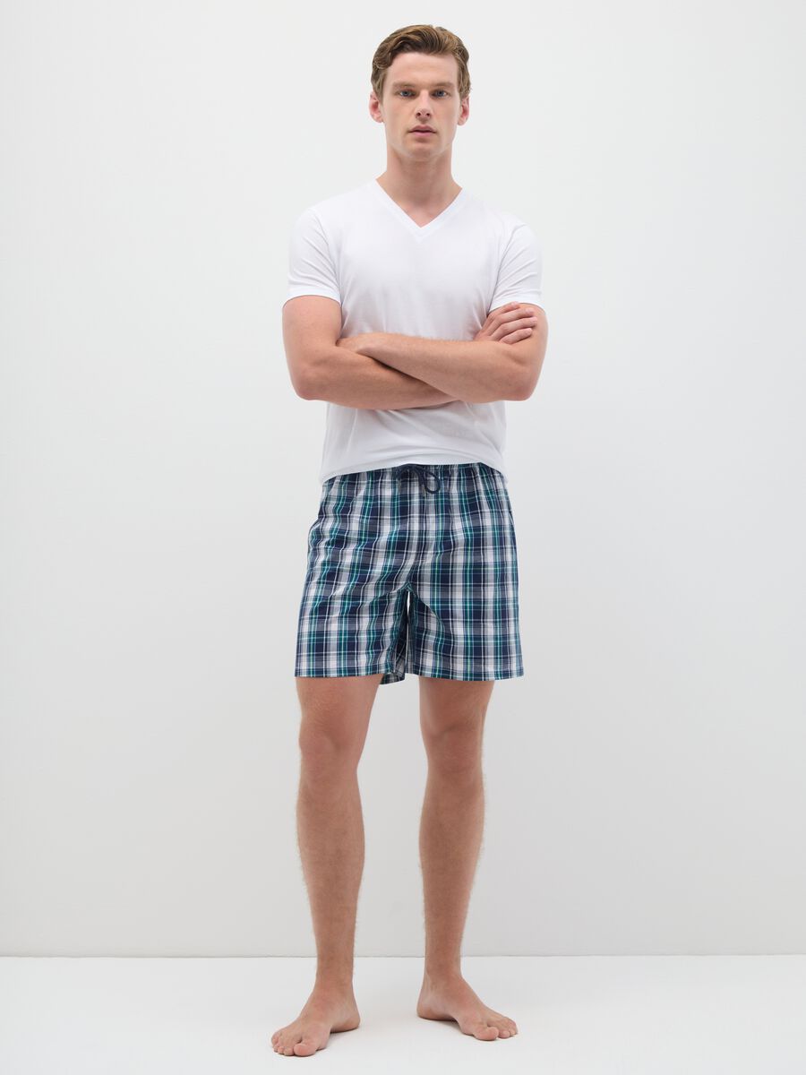 Men's multicolour pure cotton regular fit pyjama shorts_0