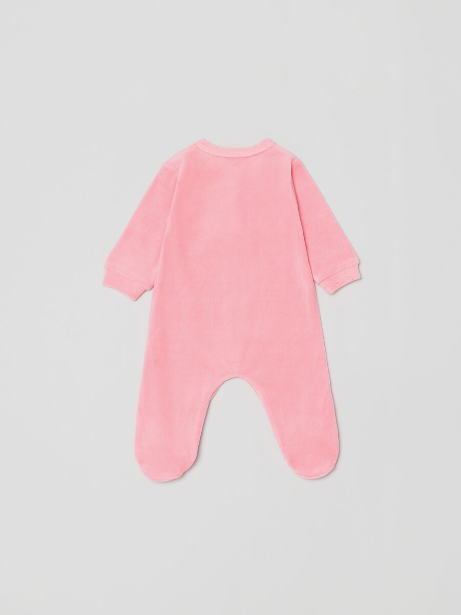 Tutina in velour piedini e ricamo orsetto_1