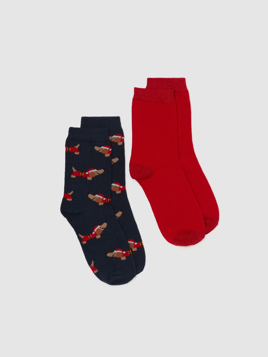 Two-pair pack socks in organic cotton with Christmas design_0