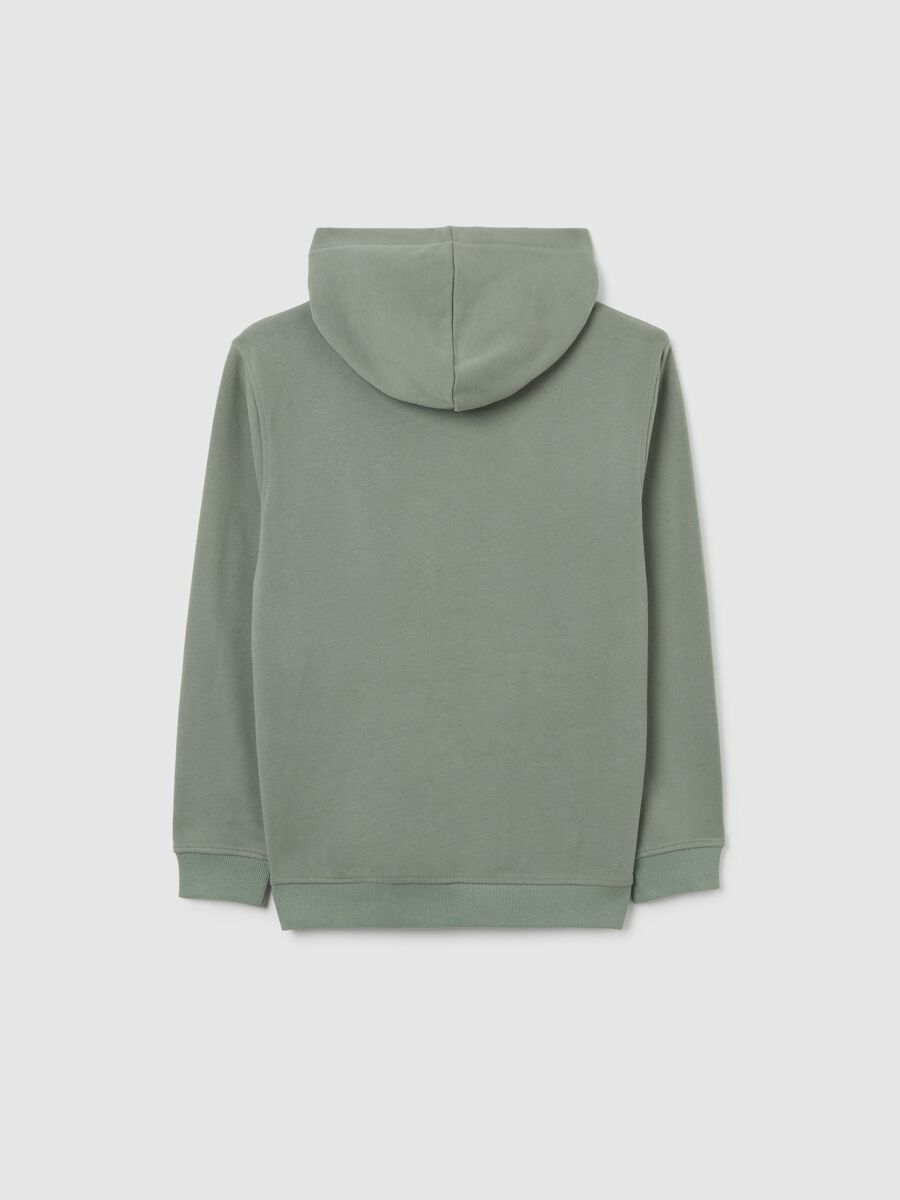 Boy's green pure cotton regular fit sweatshirt with logo_1