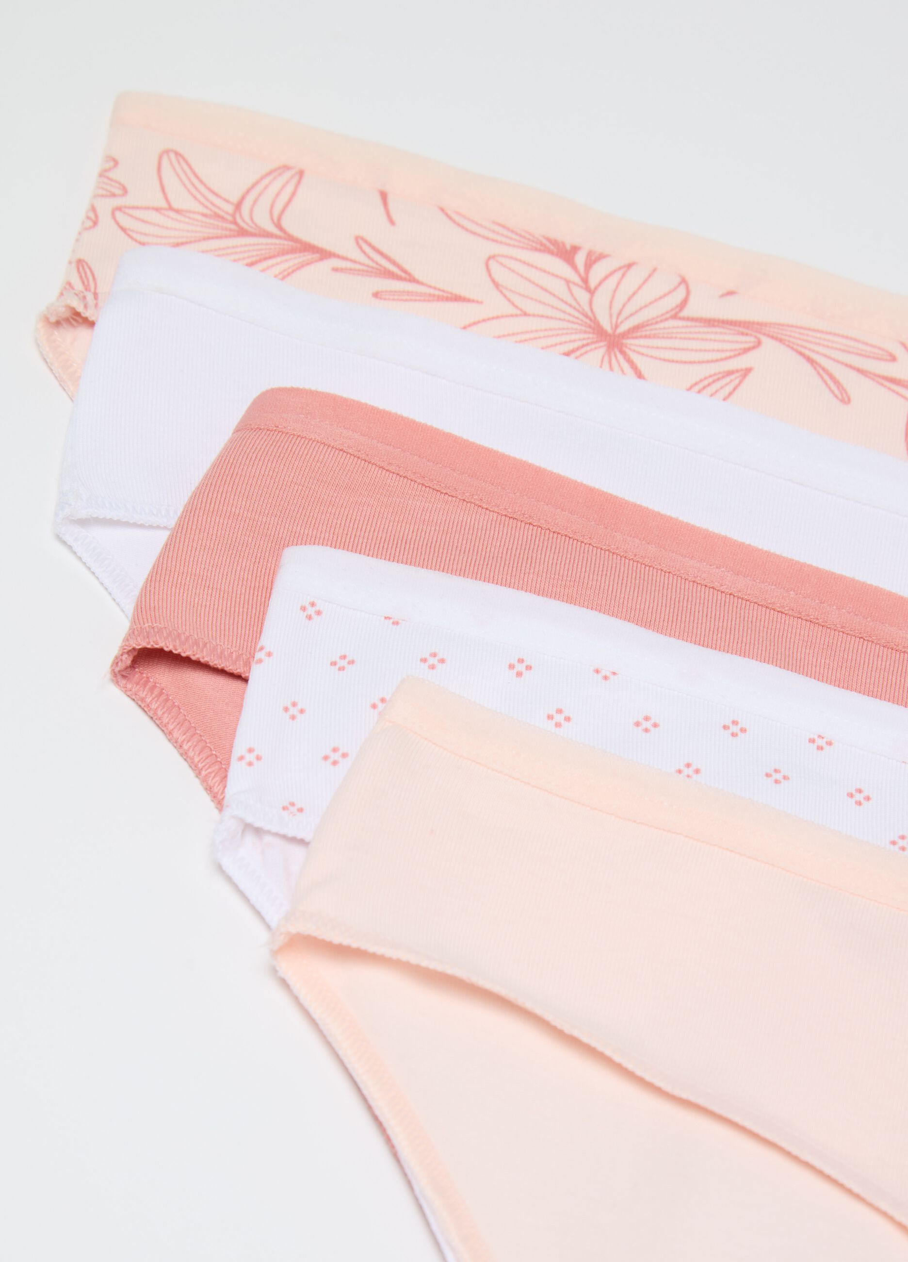 Five-pack briefs in stretch cotton with pattern