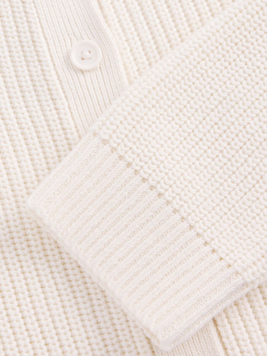 White Cotton Cardigan for Girls_4