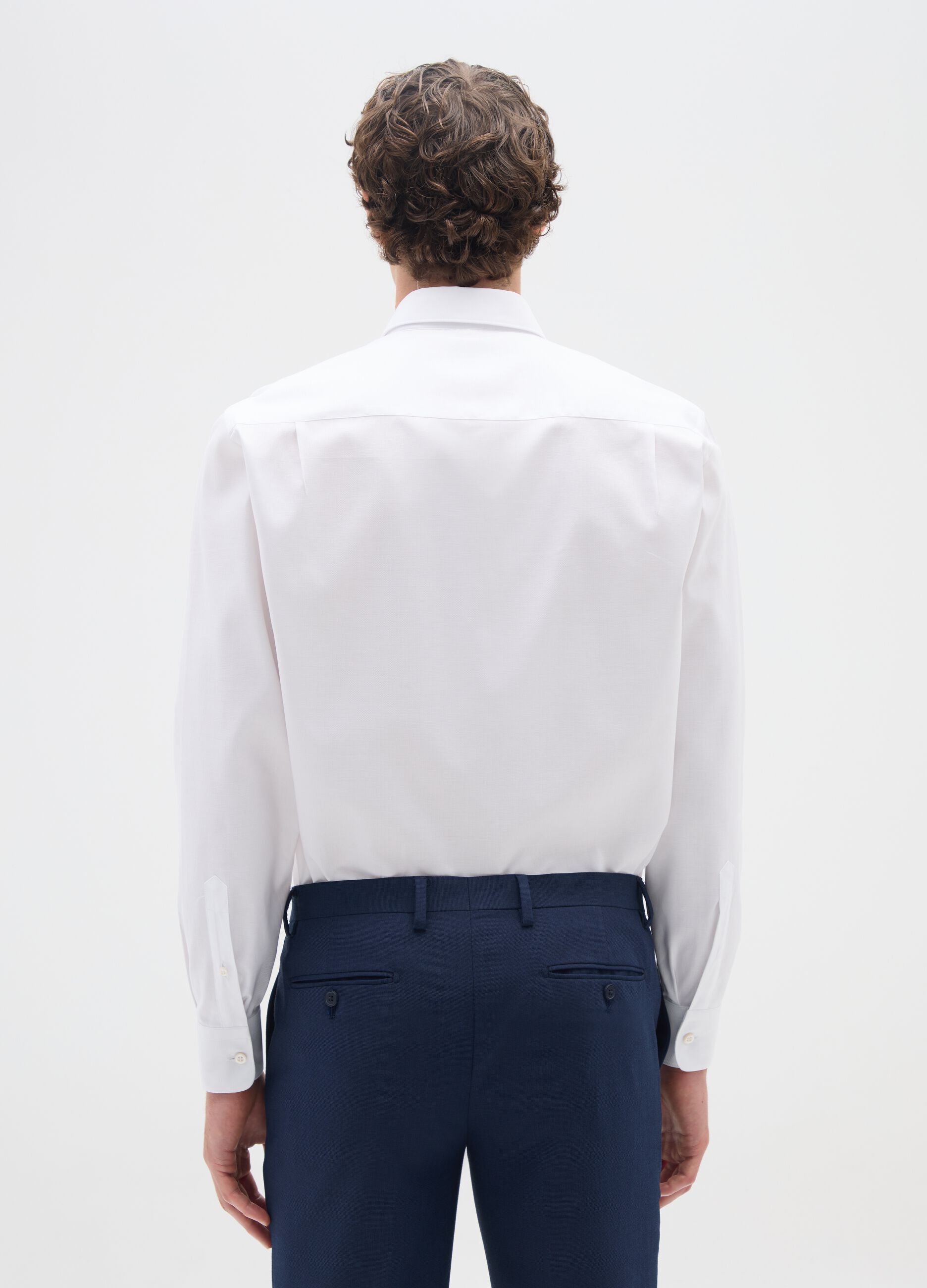 White pure cotton shirt regular fit easy iron