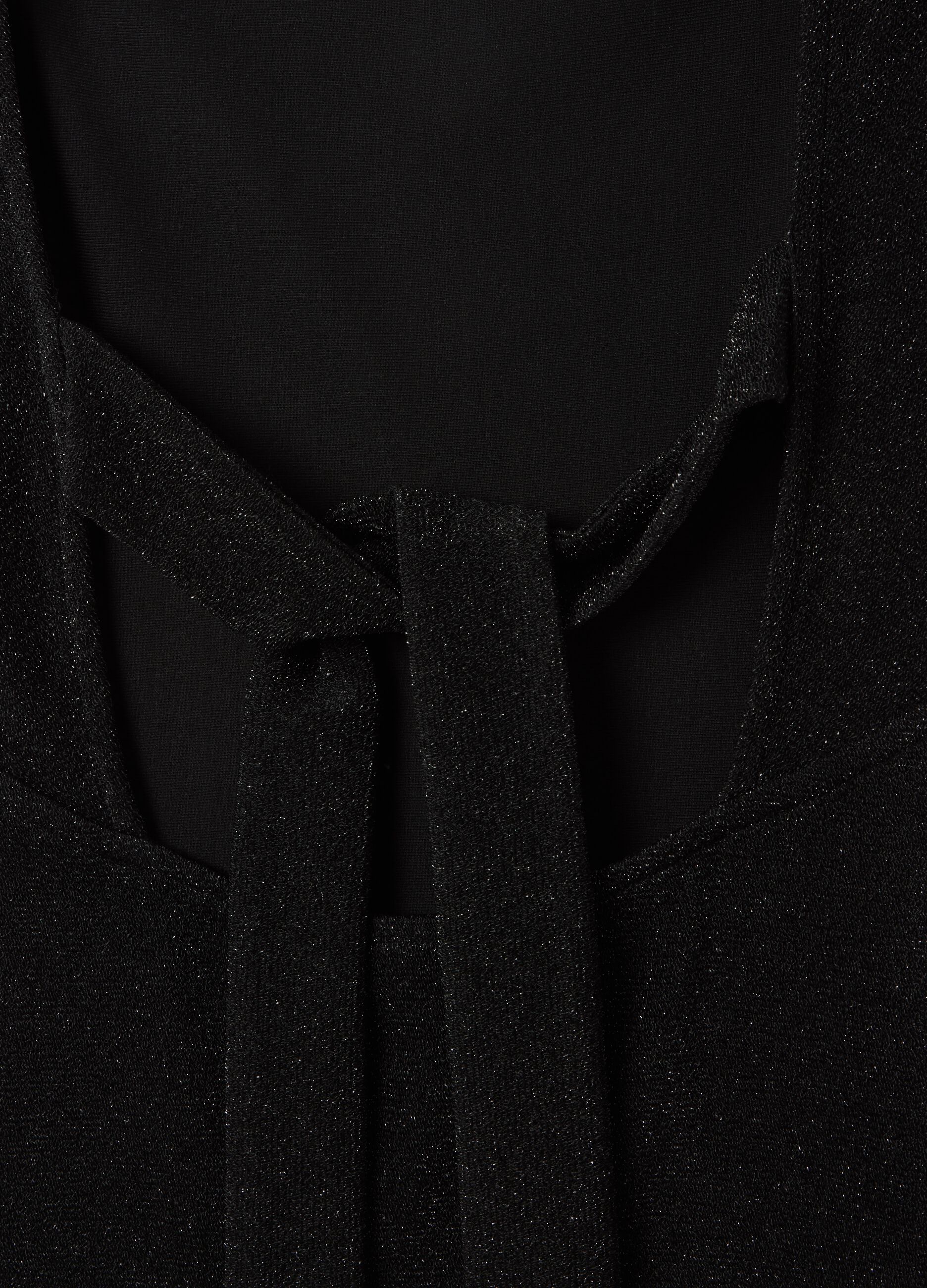 Women's fitted black viscose blend top