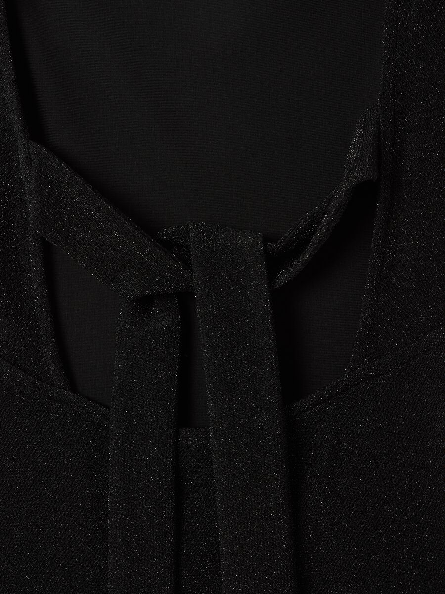 Women's fitted black viscose blend top_1