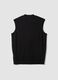 Black viscose-blend waistcoat with deep V-neck regular fit_1
