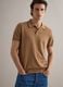 Regular fit brown polo shirt in cotton, linen and silk blend_0