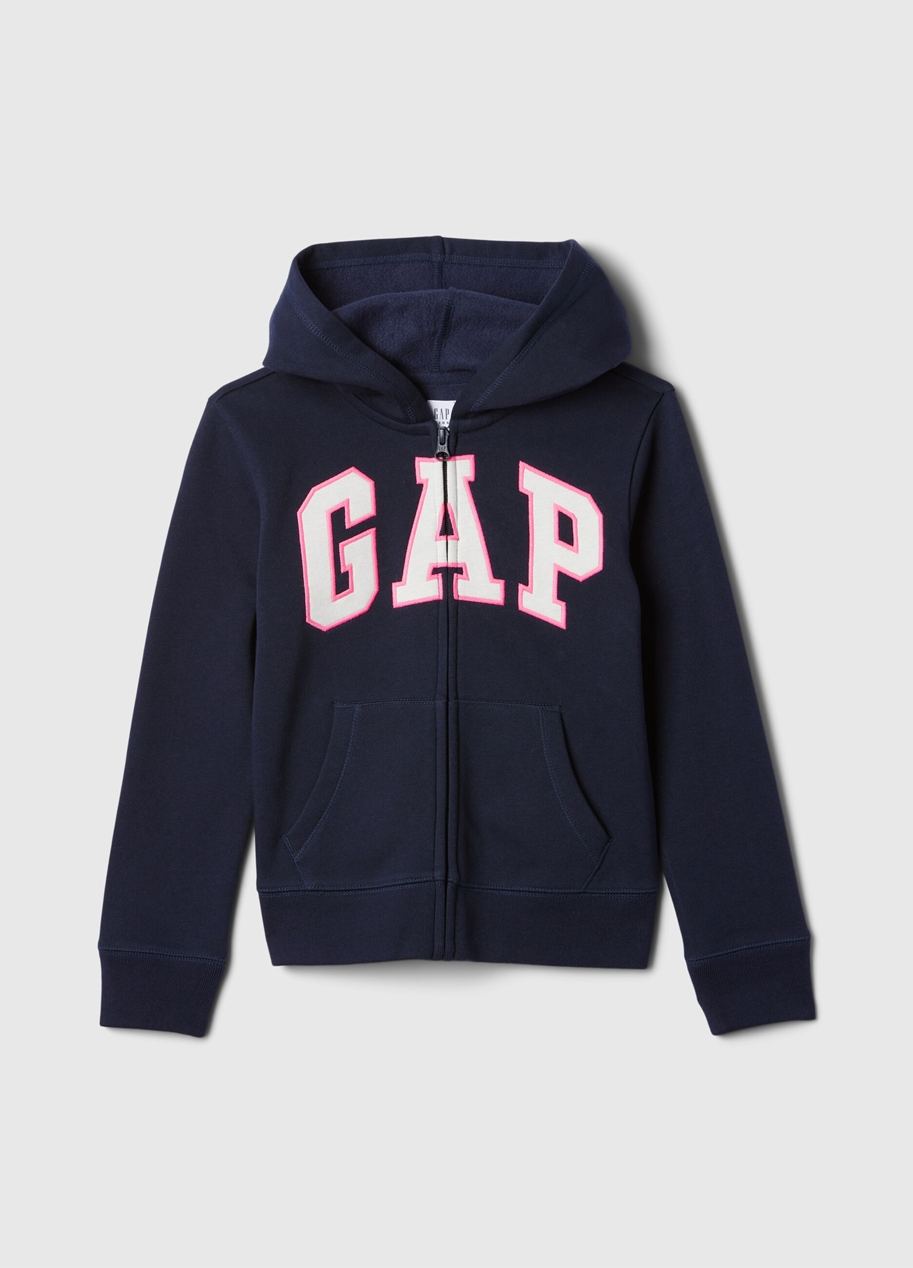 Full-zip hoodie with embroidered logo