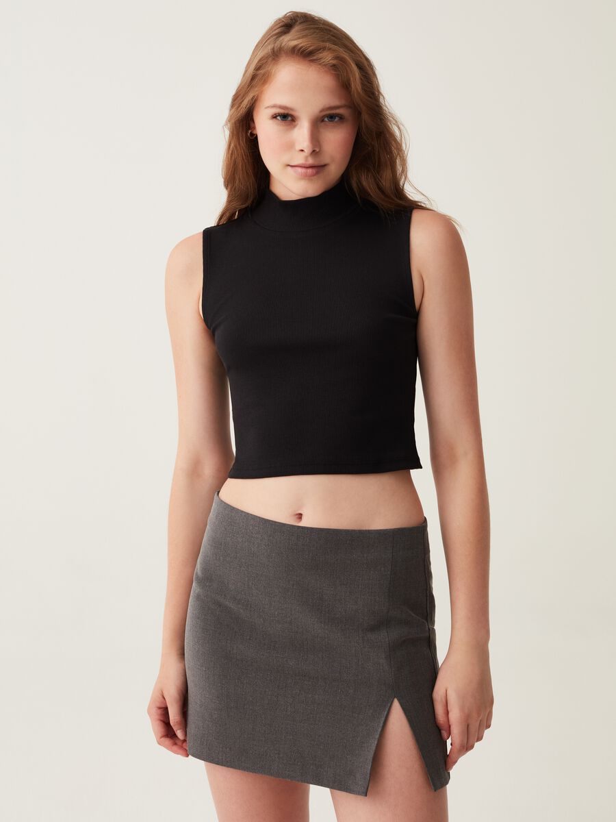 Tank top cropped mock neck_0
