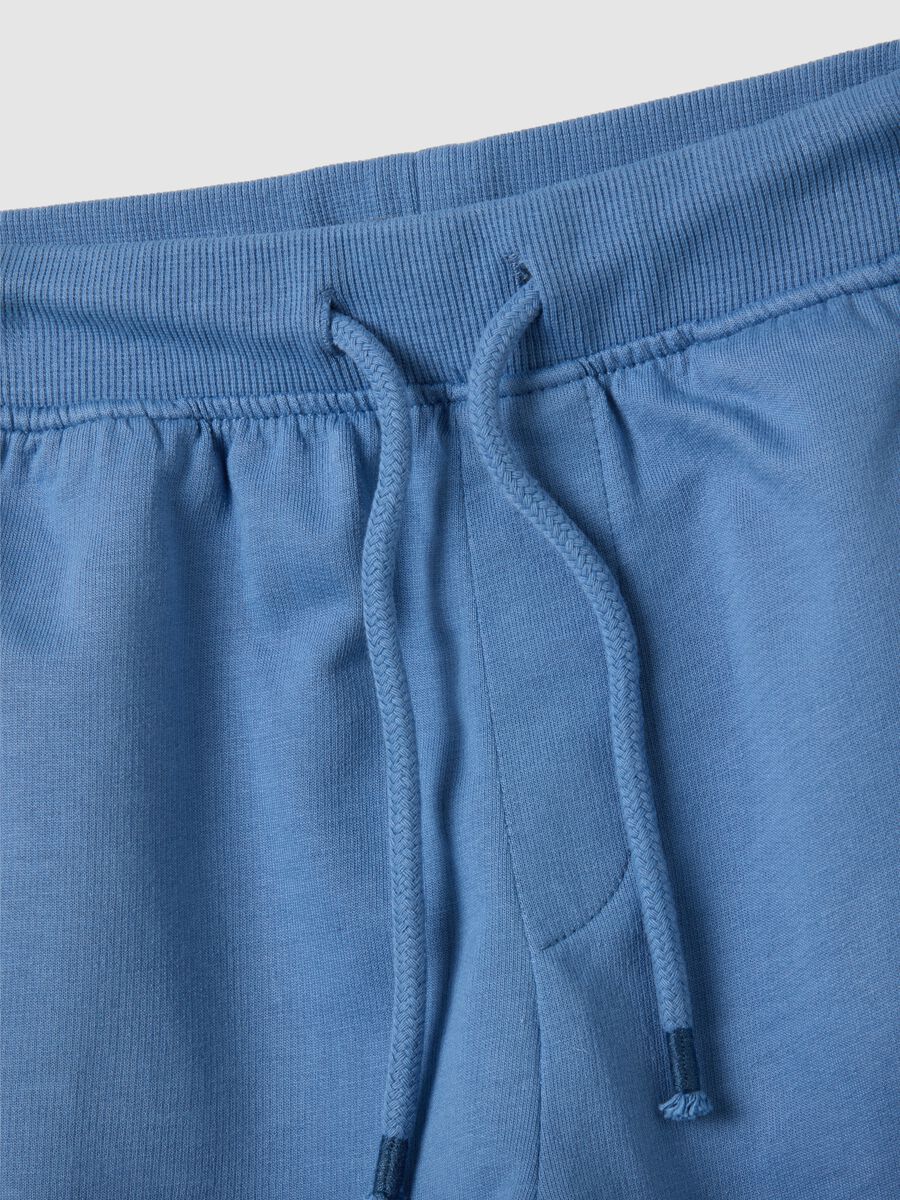 Children's blue regular fit cotton shorts_2