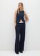 Blue Check Wide Leg Trousers_0
