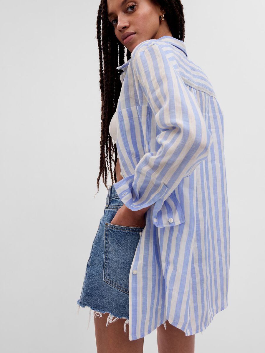 Striped linen shirt with pocket_1