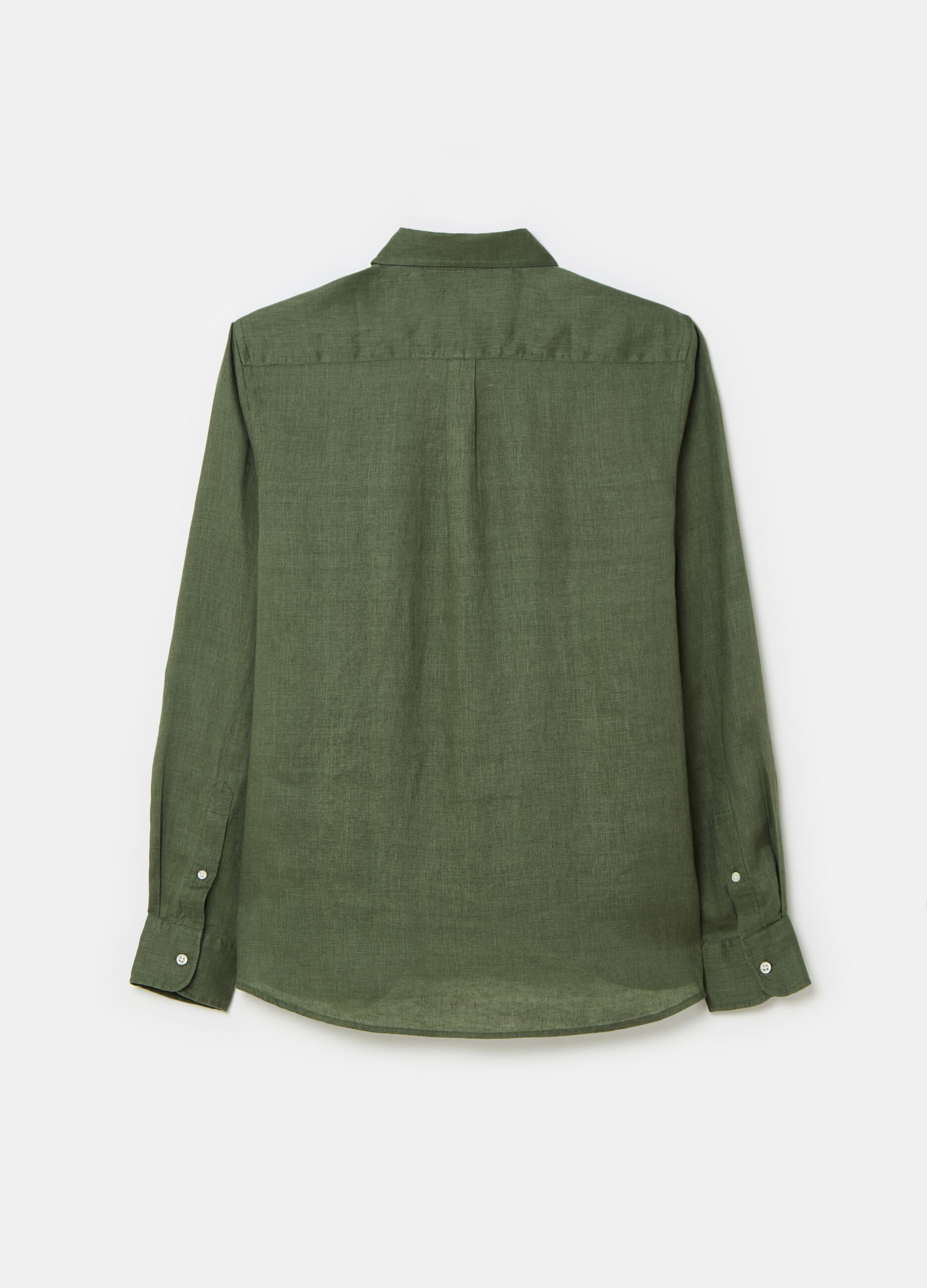 Regular-fit shirt in linen with pocket