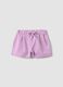 Girls' regular fit purple pure cotton shorts with bow_0