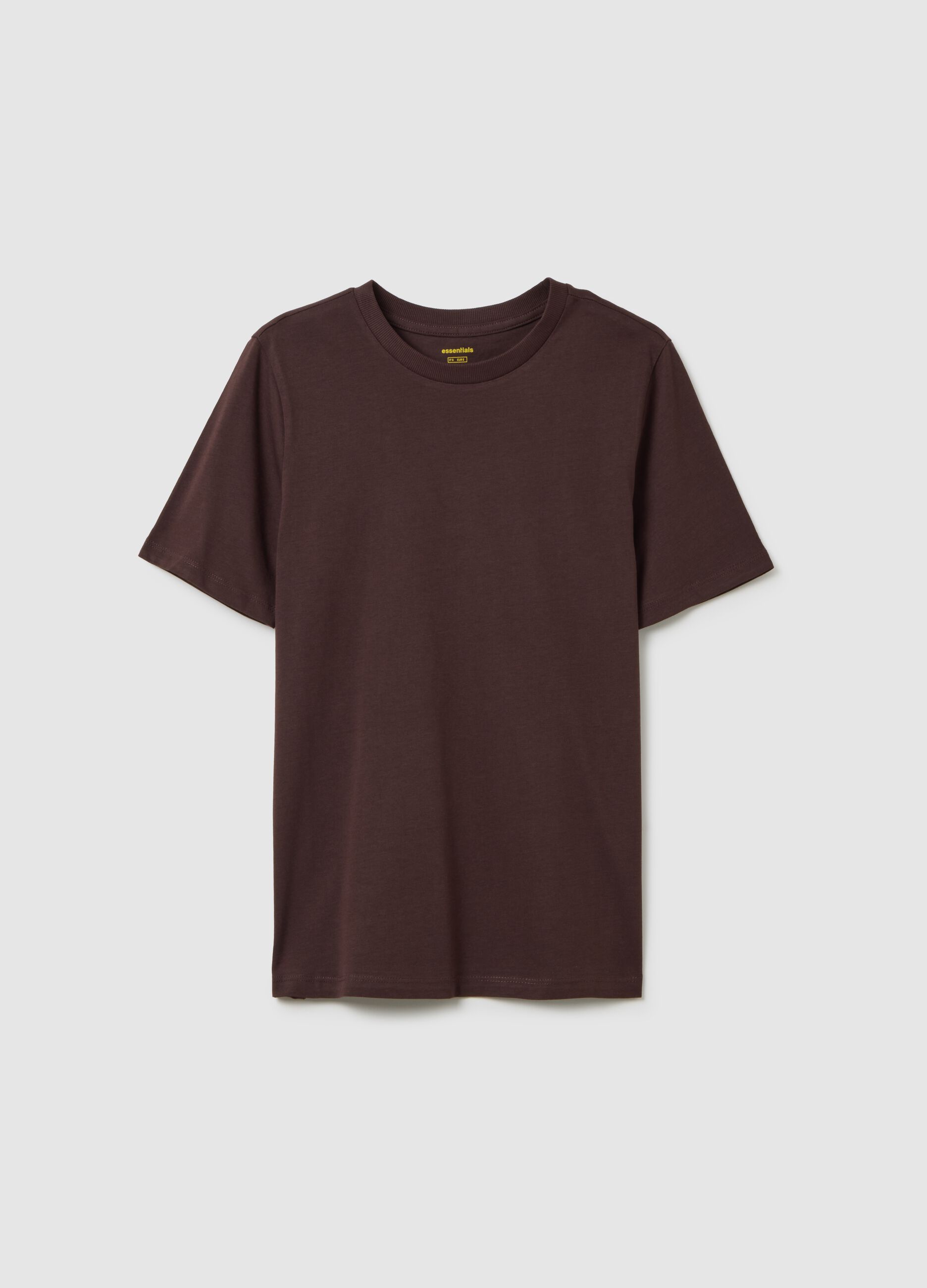 Brown pure cotton T-shirt regular fit