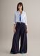 Blue Flare Stretch Cotton Trousers_0