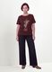Red pure cotton T-shirt with floral print, regular fit_2