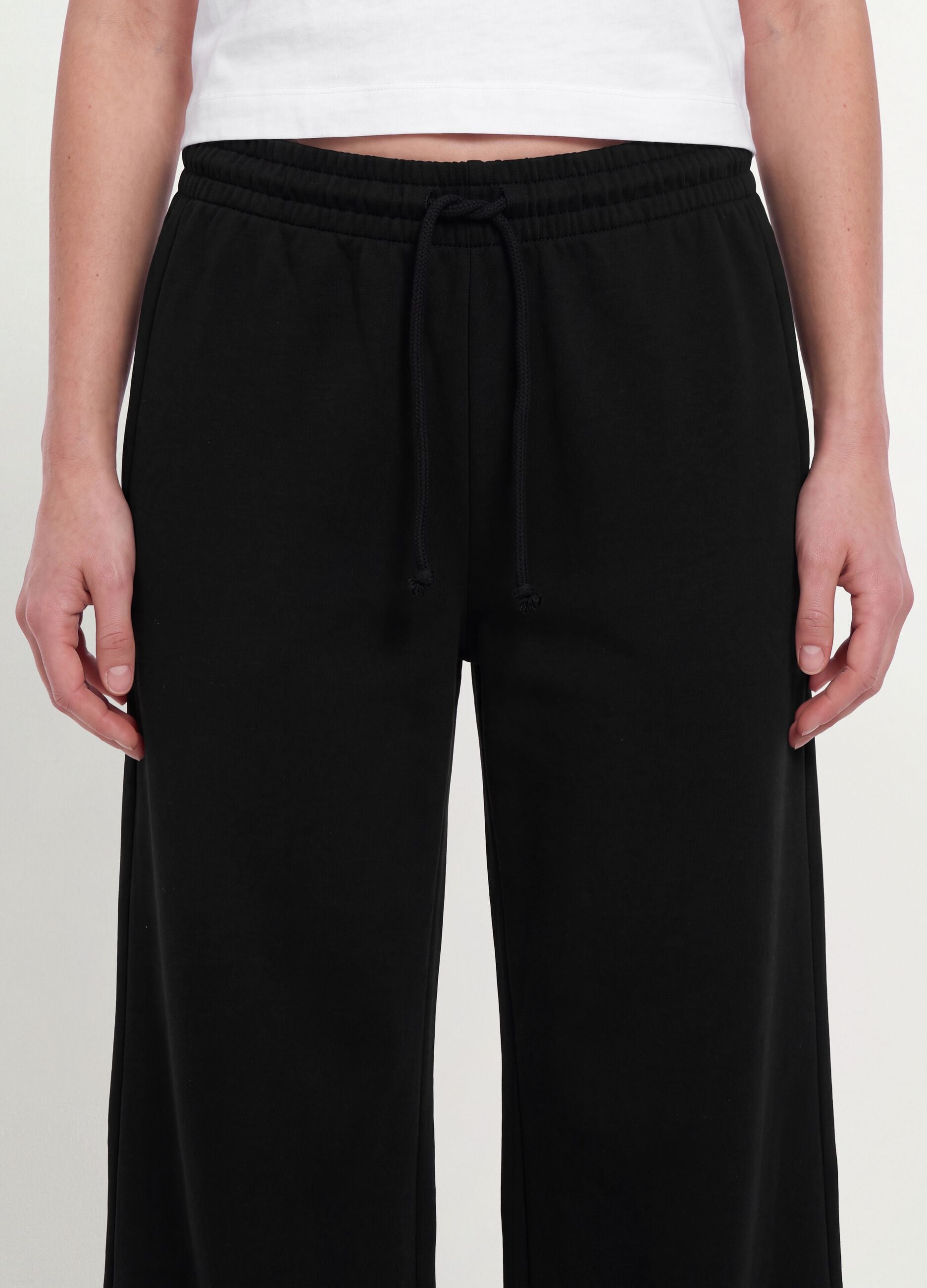 Pantaloni jogger neri baggy fit in puro cotone