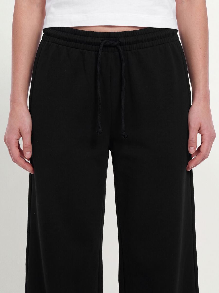 Black baggy-fit pure cotton jogger trousers_3