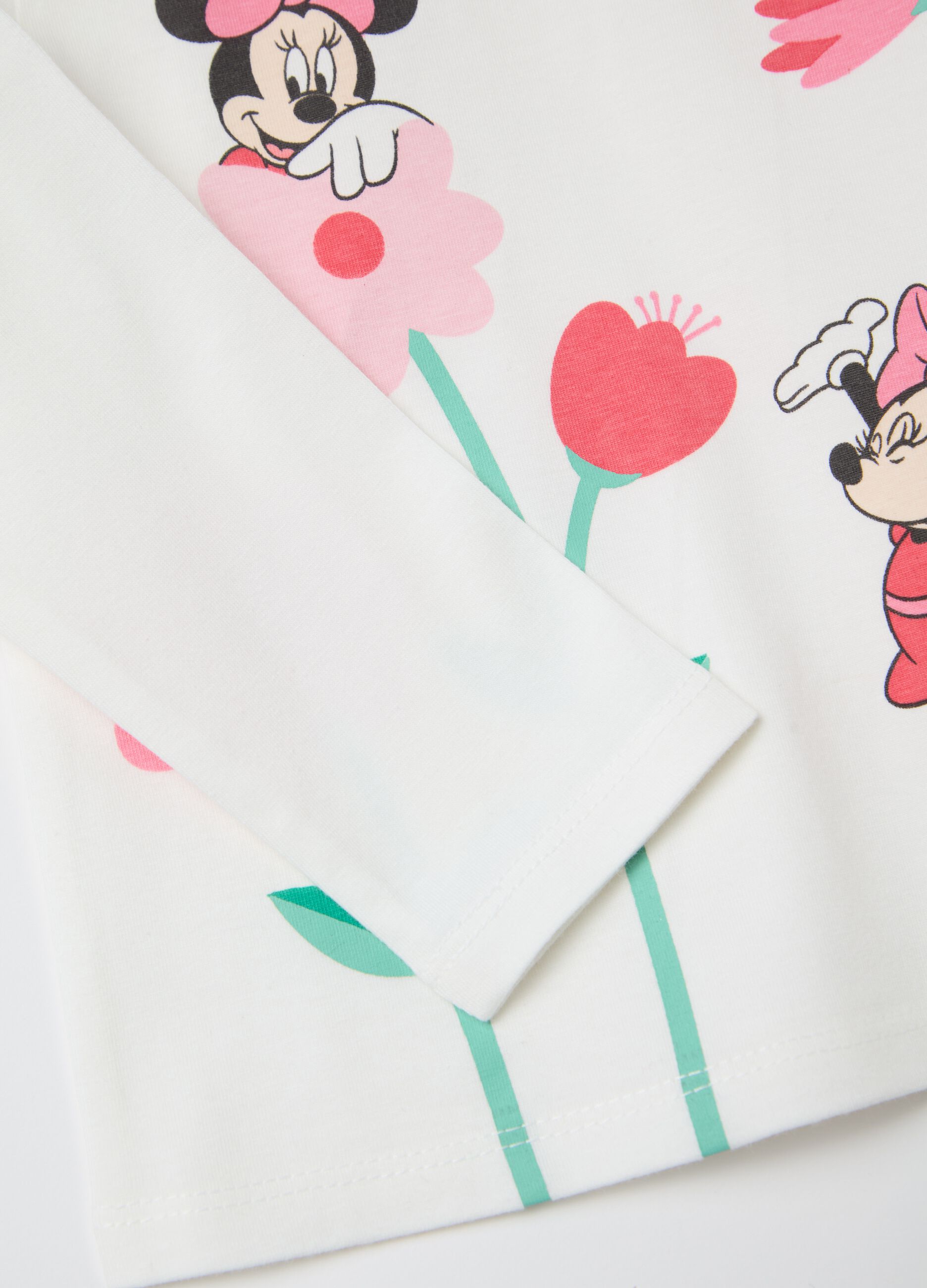 Long-sleeved T-shirt with Minnie Mouse and flowers print