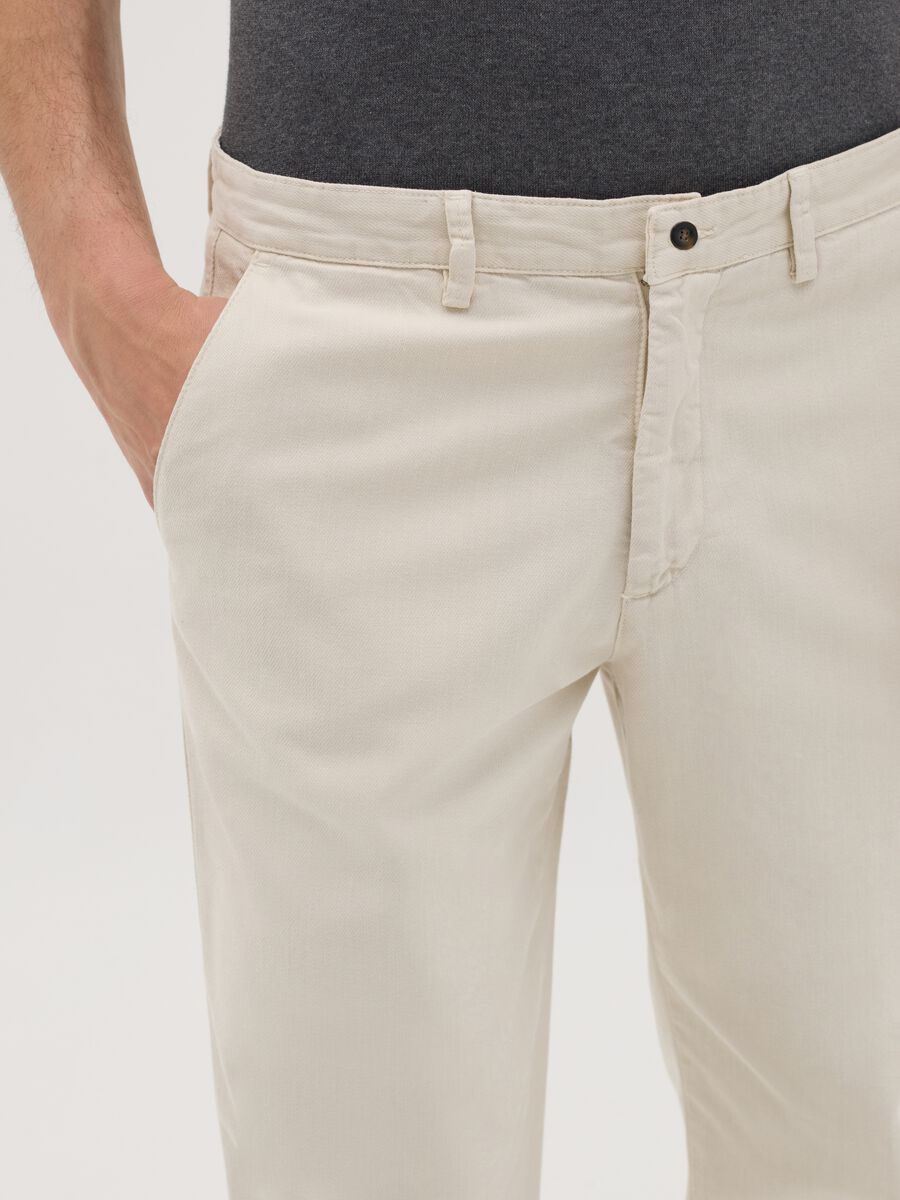 Ovs Beige Cotton Chino Trousers_2