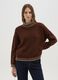 Brown High Neck Sweater with Contrasting Edges_0