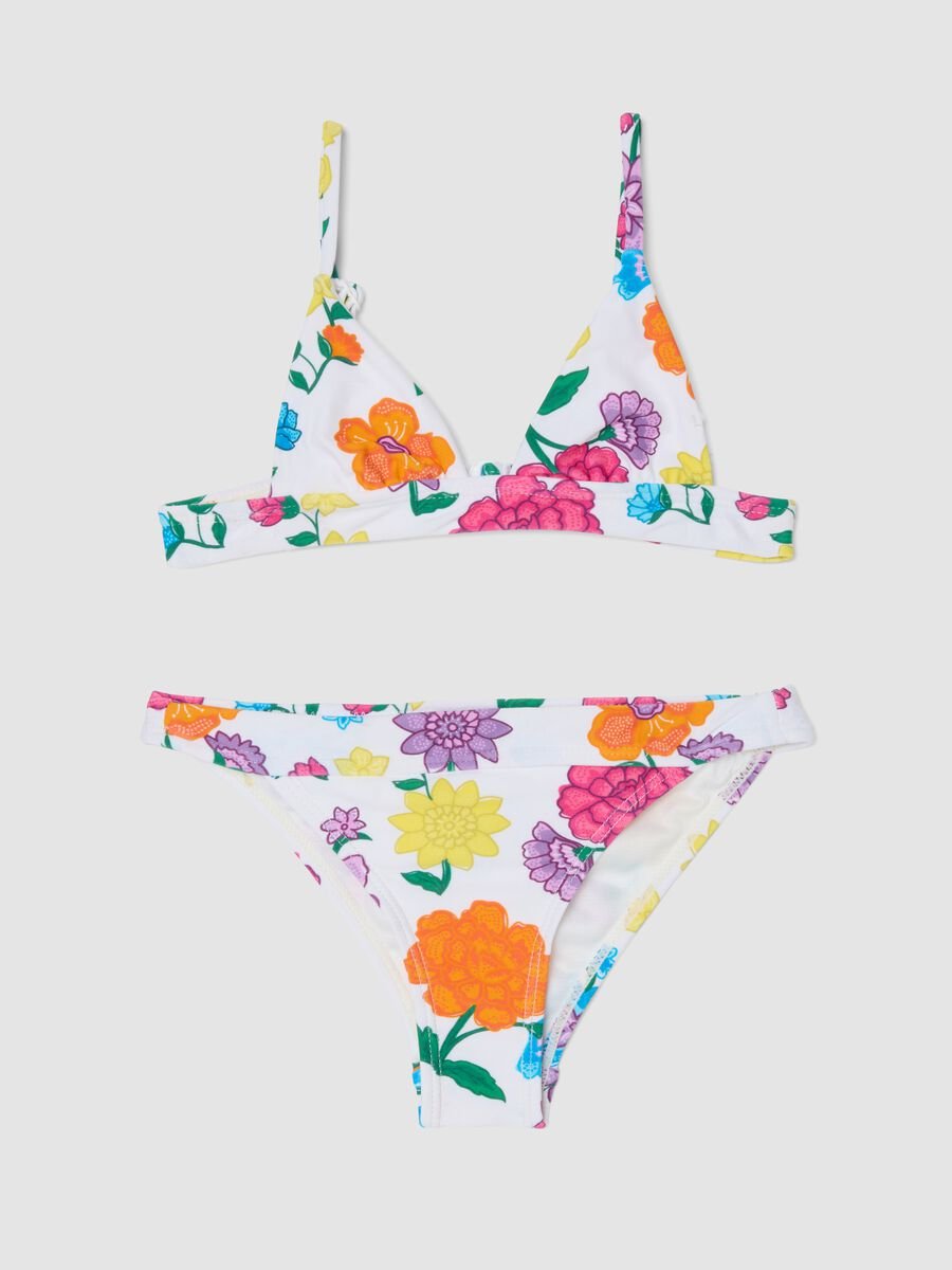 White floral stretch-fabric bikini_0