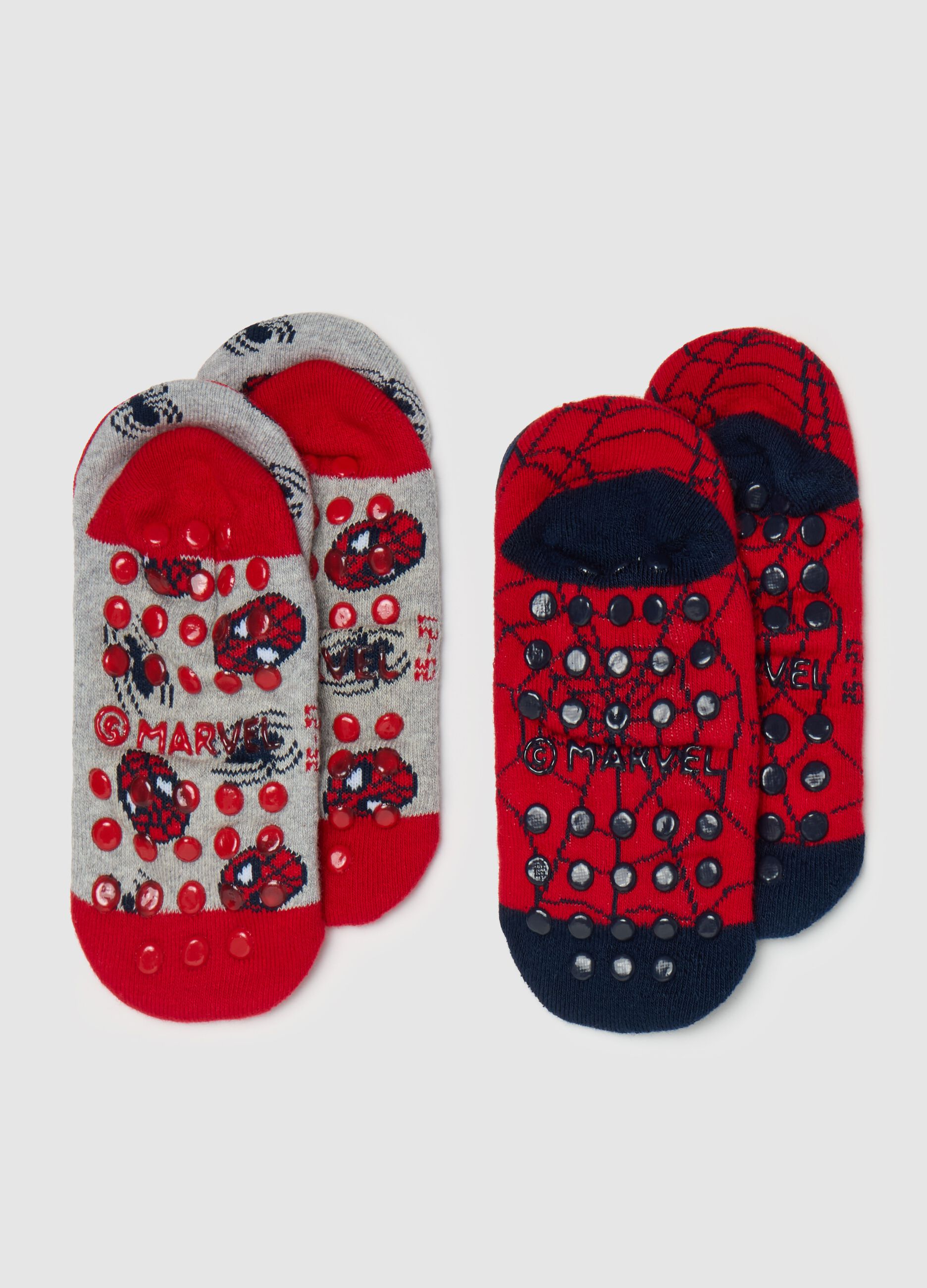 Bipack calze antiscivolo con disegno Spider-Man 